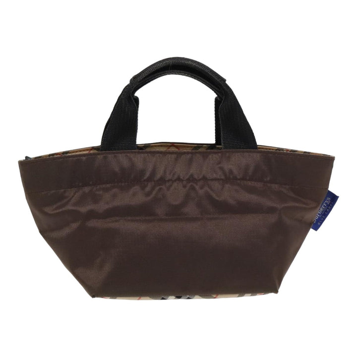 BurberrySs Nova Check Blue Label Hand Bag Canvas Brown Auth yb594