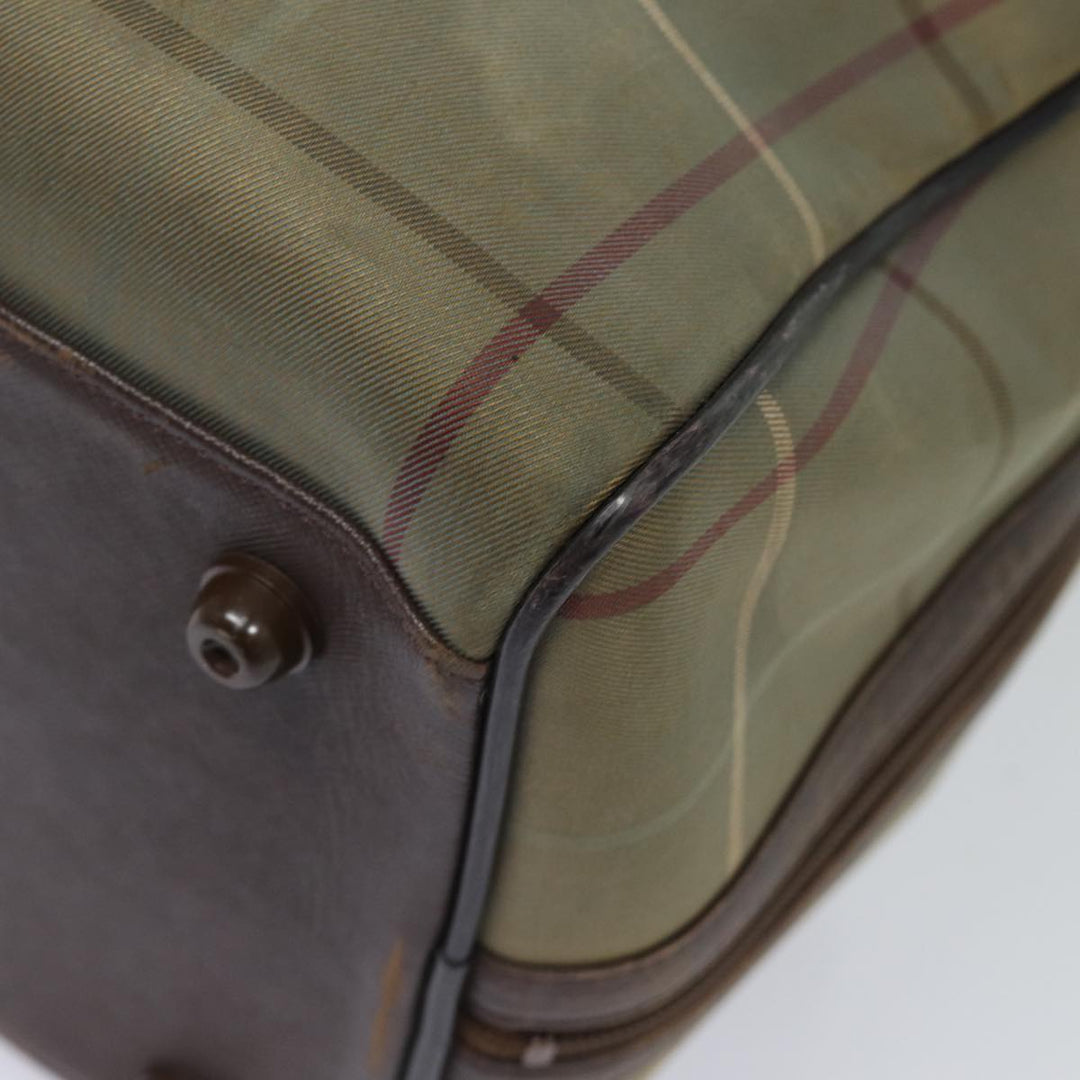 BurberrySs Nova Check Boston Bag Canvas Leather Beige Brown Auth yb602
