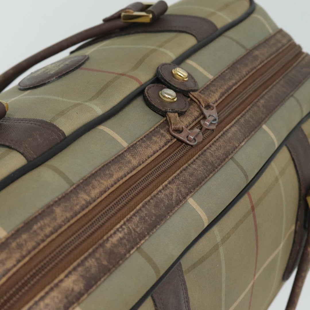 BurberrySs Nova Check Boston Bag Canvas Leather Beige Brown Auth yb602