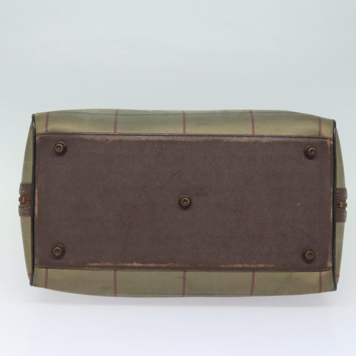 BurberrySs Nova Check Boston Bag Canvas Leather Beige Brown Auth yb602
