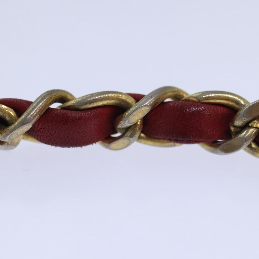 Chanel Bicolore Chain Hand Bag Leather Red CC Auth yb605