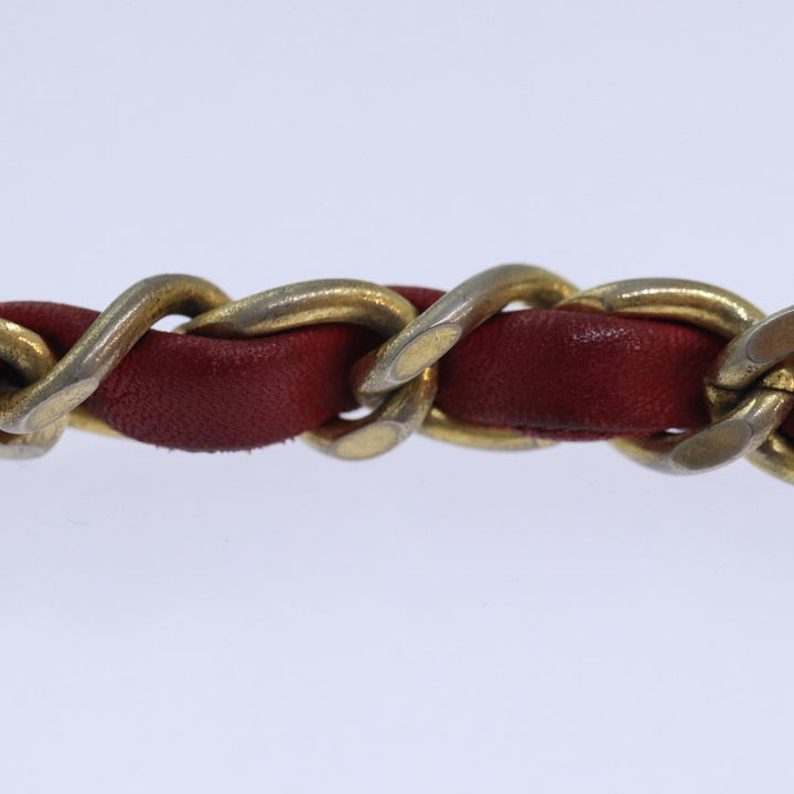 Chanel Bicolore Chain Hand Bag Leather Red CC Auth yb605