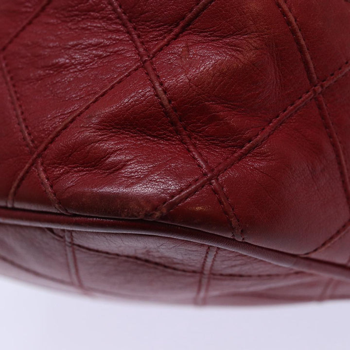 Chanel Bicolore Chain Hand Bag Leather Red CC Auth yb605