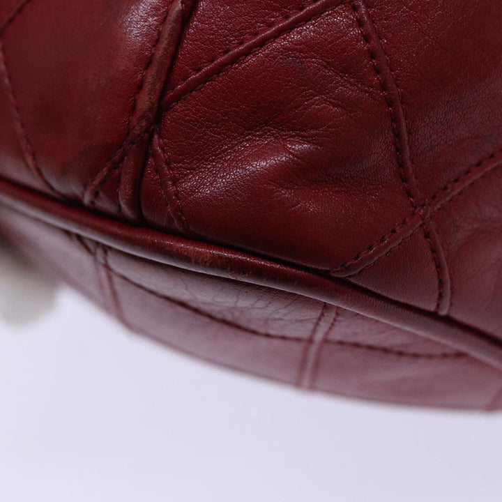 Chanel Bicolore Chain Hand Bag Leather Red CC Auth yb605