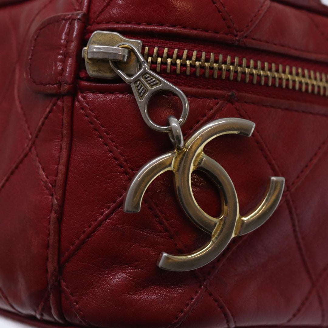 Chanel Bicolore Chain Hand Bag Leather Red CC Auth yb605