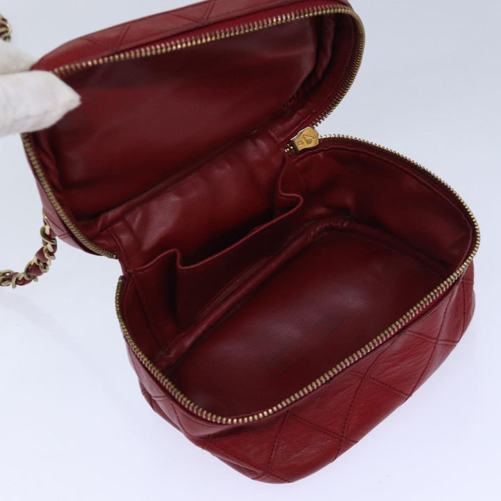 Chanel Bicolore Chain Hand Bag Leather Red CC Auth yb605