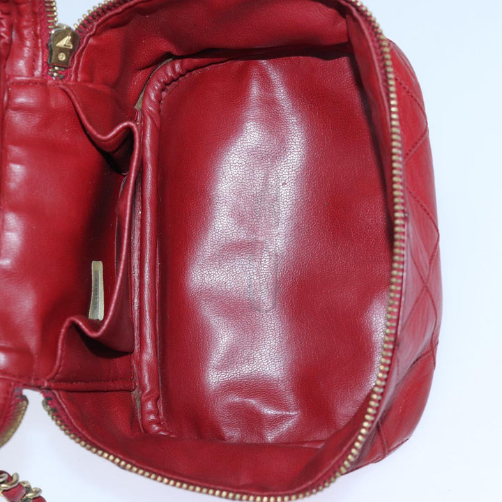 Chanel Bicolore Chain Hand Bag Leather Red CC Auth yb605