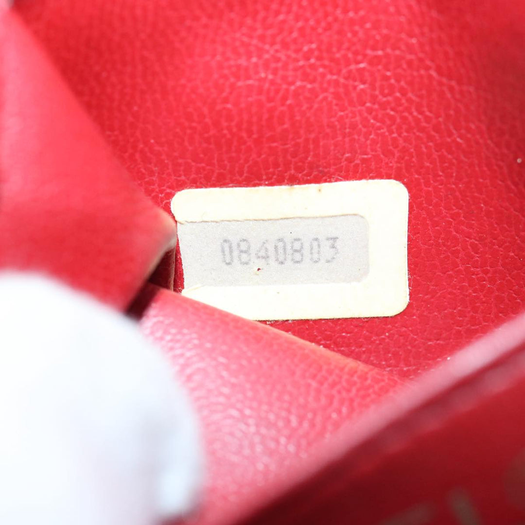Chanel Bicolore Chain Hand Bag Leather Red CC Auth yb605