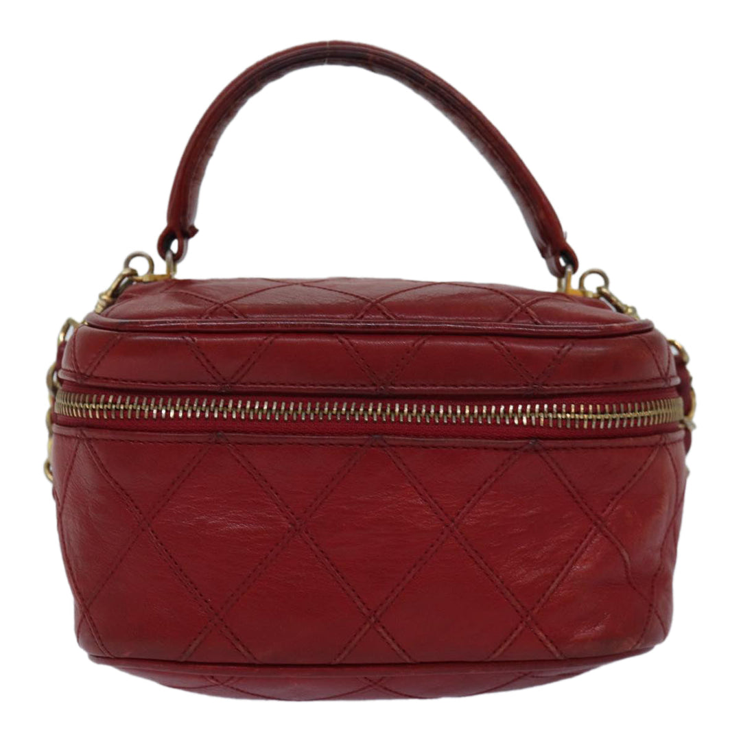 Chanel Bicolore Chain Hand Bag Leather Red CC Auth yb605