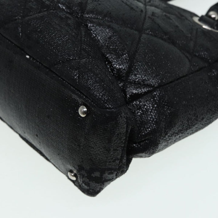 Chanel Paris Biarritz Tote PM Tote Bag Coated Canvas Black CC Auth yb614