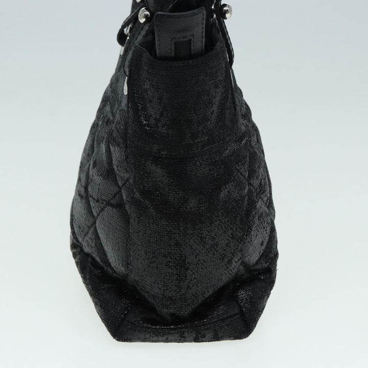 Chanel Paris Biarritz Tote PM Tote Bag Coated Canvas Black CC Auth yb614