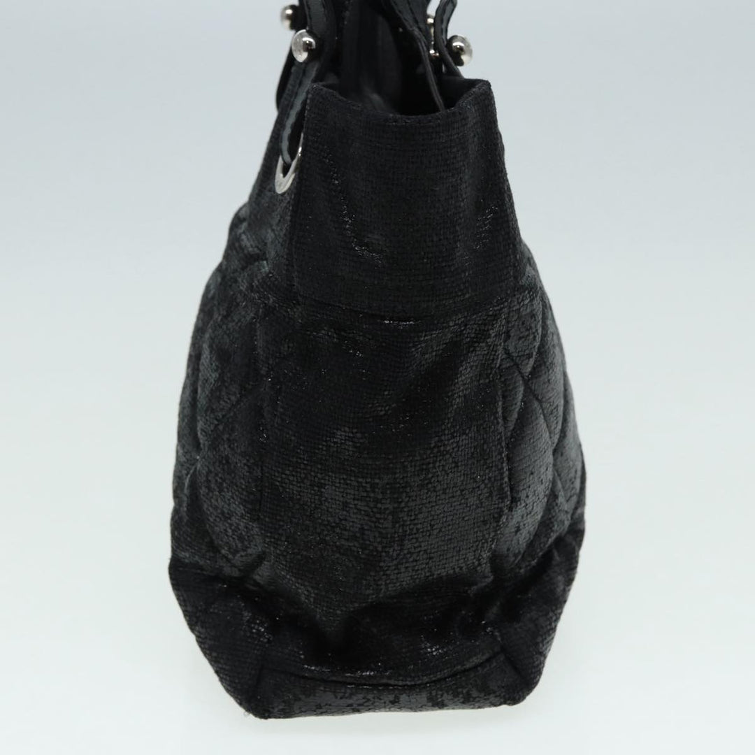 Chanel Paris Biarritz Tote PM Tote Bag Coated Canvas Black CC Auth yb614