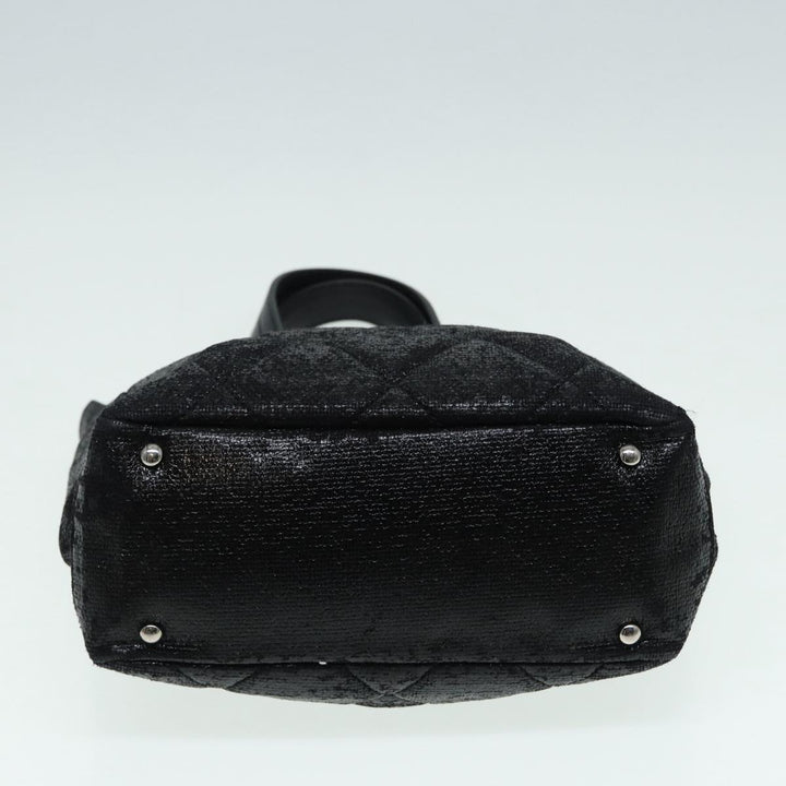 Chanel Paris Biarritz Tote PM Tote Bag Coated Canvas Black CC Auth yb614