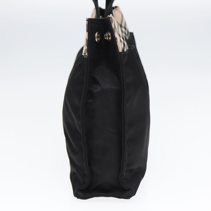 Burberry Nova Check Hand Bag Nylon Beige Black Auth yb621
