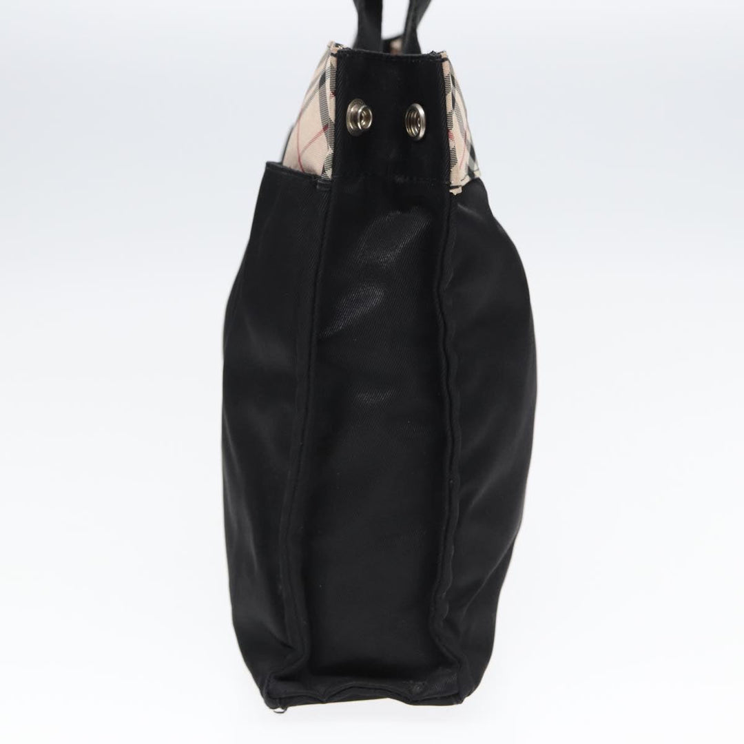 Burberry Nova Check Hand Bag Nylon Beige Black Auth yb621