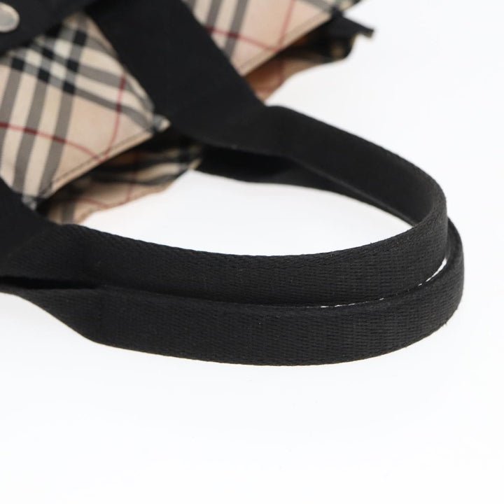 Burberry Nova Check Hand Bag Nylon Beige Black Auth yb621