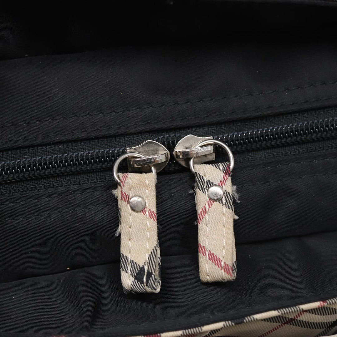 Burberry Nova Check Hand Bag Nylon Beige Black Auth yb631