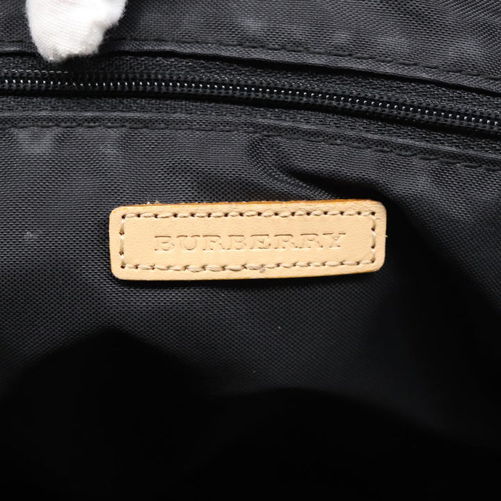 Burberry Nova Check Hand Bag Nylon Beige Black Auth yb631