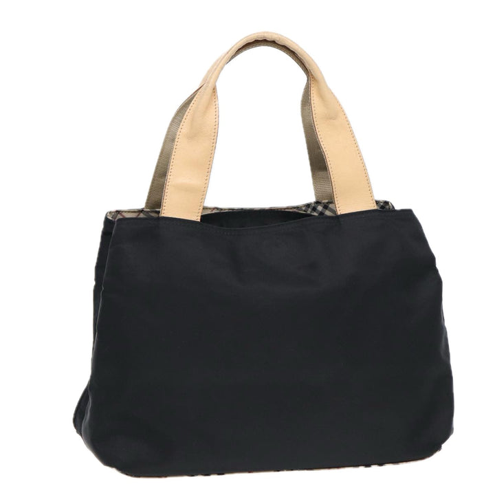 Burberry Nova Check Hand Bag Nylon Beige Black Auth yb631