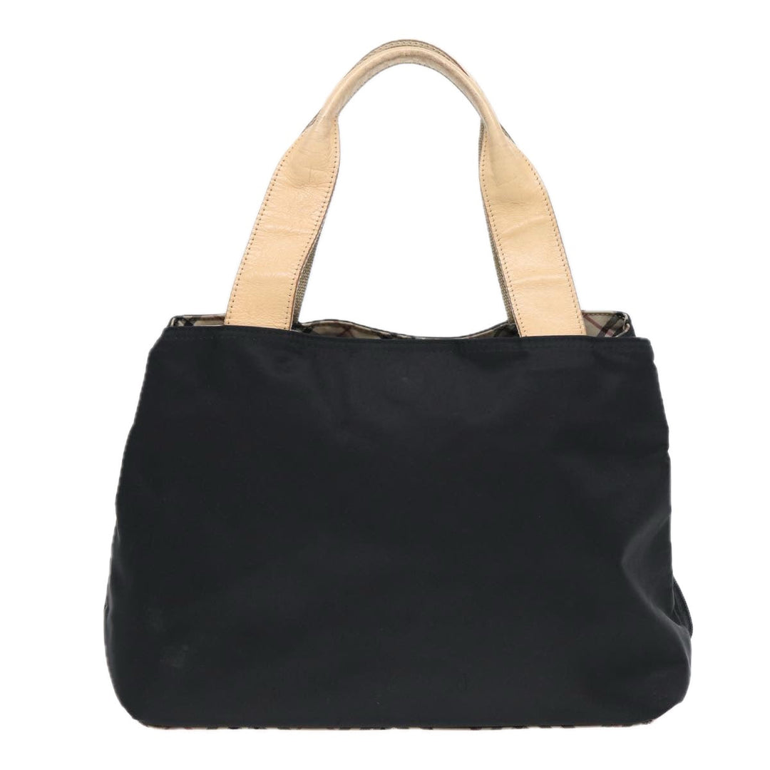Burberry Nova Check Hand Bag Nylon Beige Black Auth yb631