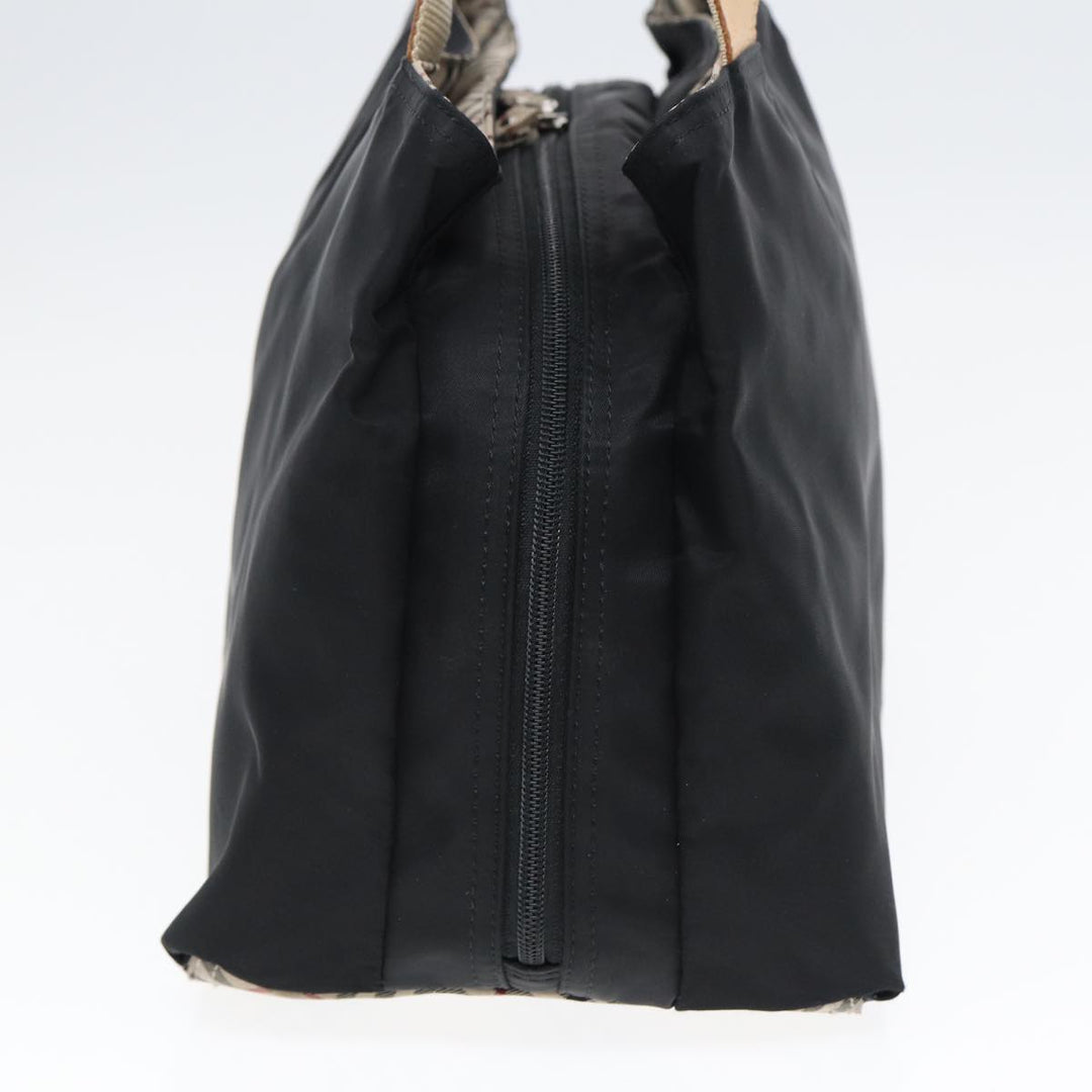 Burberry Nova Check Hand Bag Nylon Beige Black Auth yb631