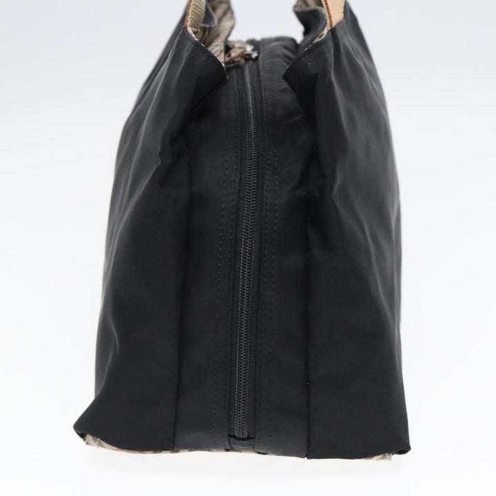 Burberry Nova Check Hand Bag Nylon Beige Black Auth yb631