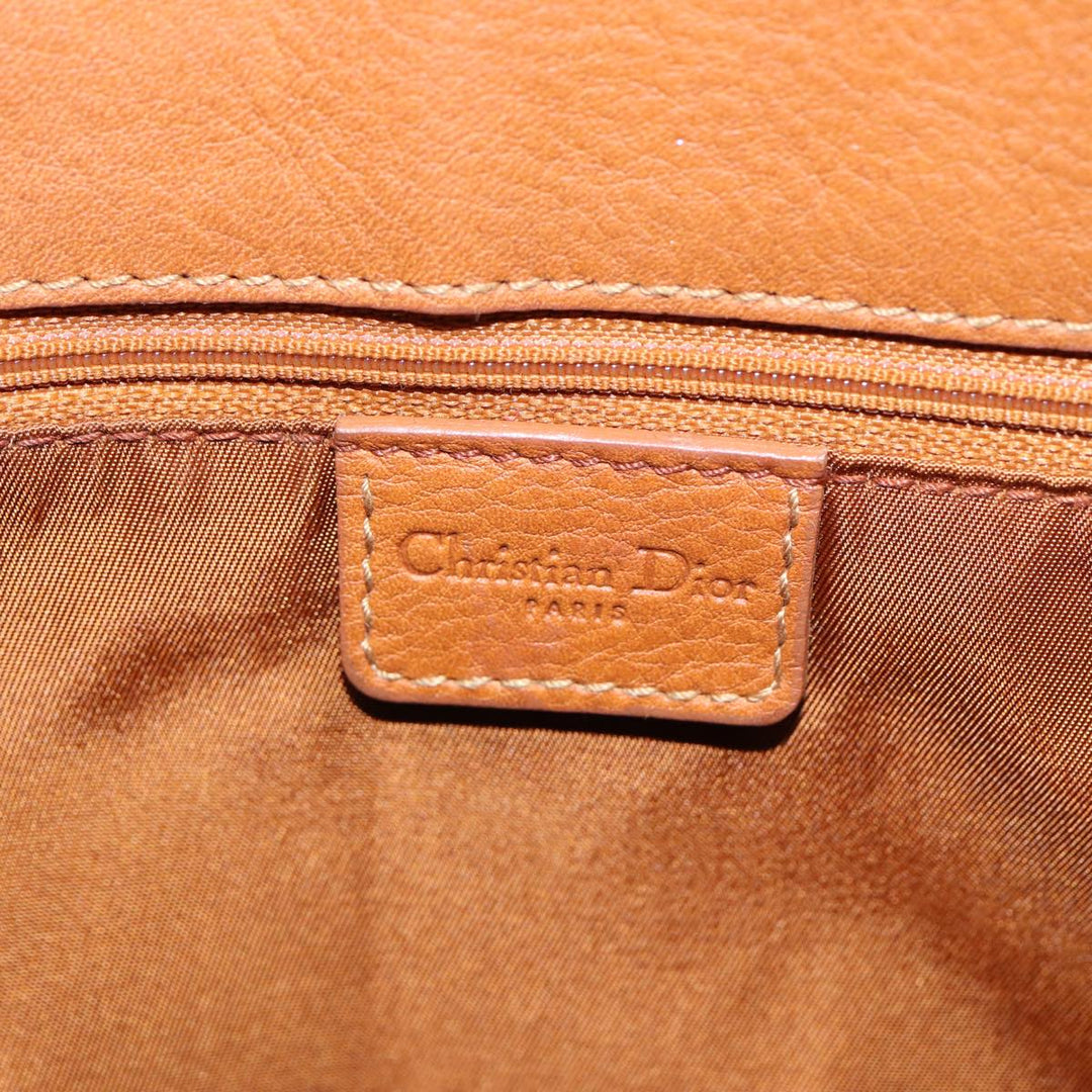 CHRISTIAN Top quality Dior Tote Bag Leather Jeans Pocket Brown Auth yb636