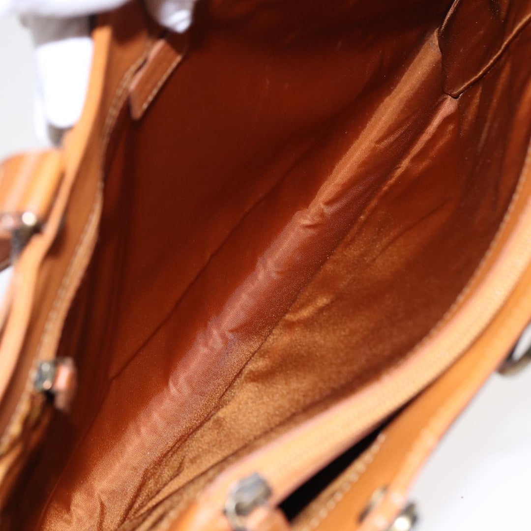 CHRISTIAN Top quality Dior Tote Bag Leather Jeans Pocket Brown Auth yb636