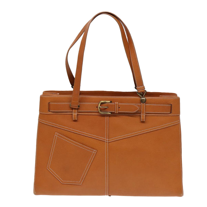 CHRISTIAN Top quality Dior Tote Bag Leather Jeans Pocket Brown Auth yb636