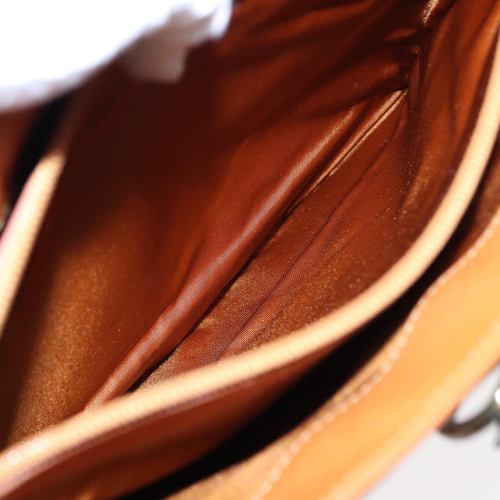 CHRISTIAN Top quality Dior Tote Bag Leather Jeans Pocket Brown Auth yb636
