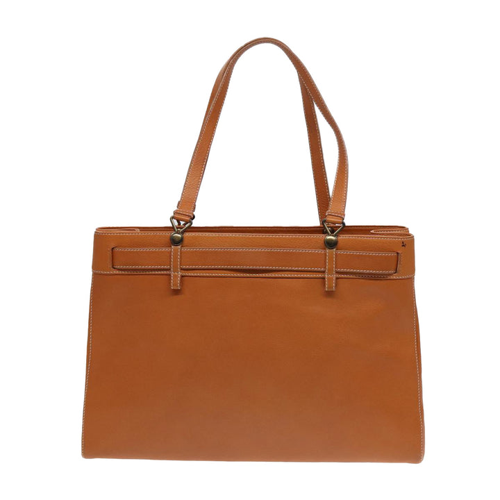 CHRISTIAN Top quality Dior Tote Bag Leather Jeans Pocket Brown Auth yb636
