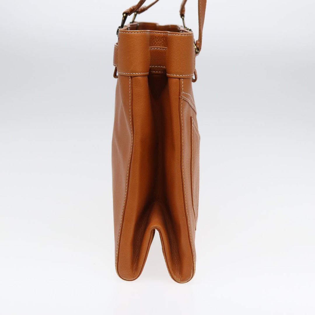 CHRISTIAN Top quality Dior Tote Bag Leather Jeans Pocket Brown Auth yb636