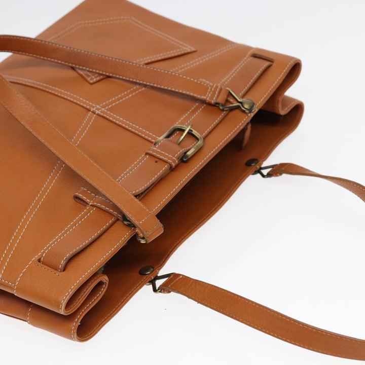 CHRISTIAN Top quality Dior Tote Bag Leather Jeans Pocket Brown Auth yb636