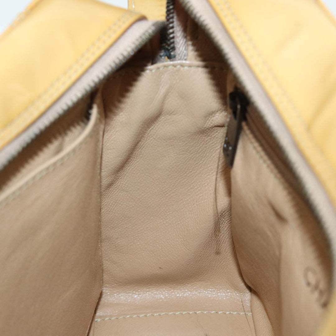 Chanel Bicolore Shoulder Bag Enamel Yellow Silver CC Auth yb674