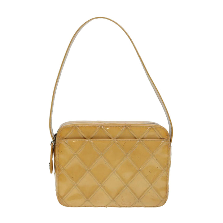 Chanel Bicolore Shoulder Bag Enamel Yellow Silver CC Auth yb674