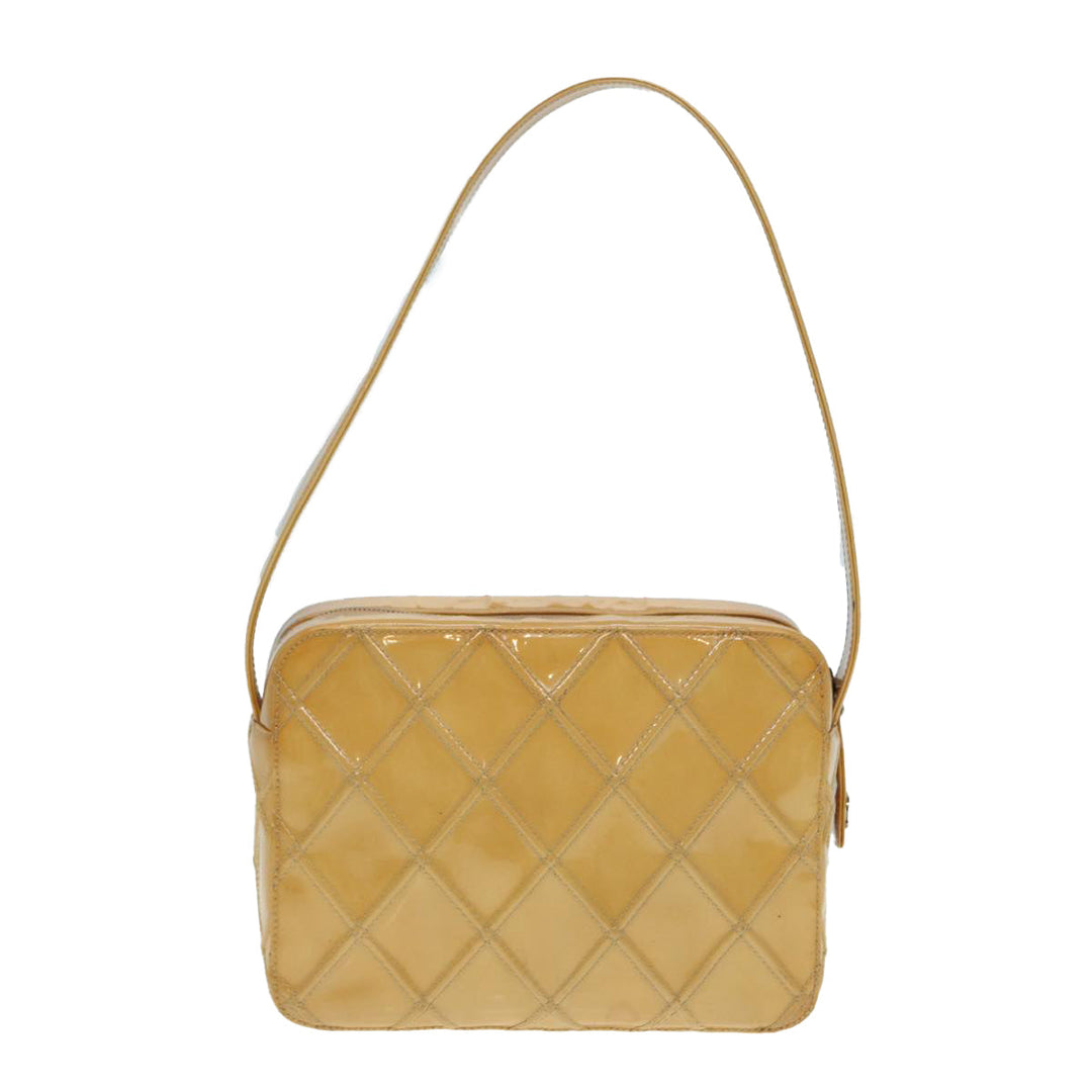 Chanel Bicolore Shoulder Bag Enamel Yellow Silver CC Auth yb674