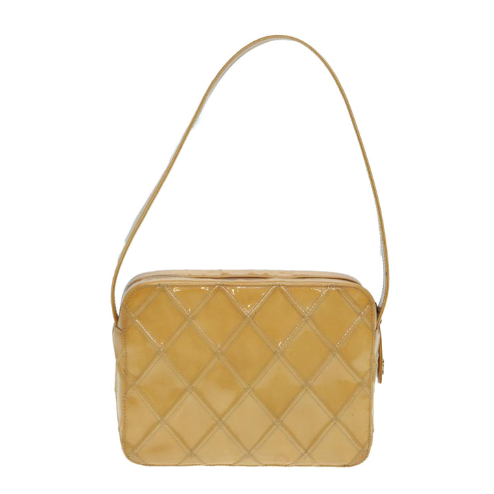 Chanel Bicolore Shoulder Bag Enamel Yellow Silver CC Auth yb674