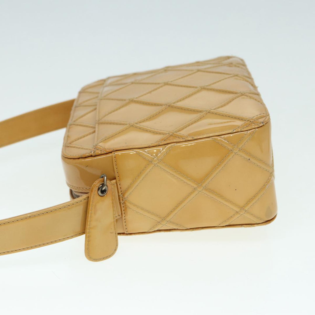 Chanel Bicolore Shoulder Bag Enamel Yellow Silver CC Auth yb674