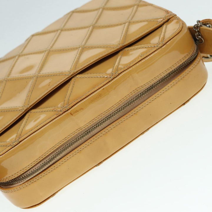 Chanel Bicolore Shoulder Bag Enamel Yellow Silver CC Auth yb674