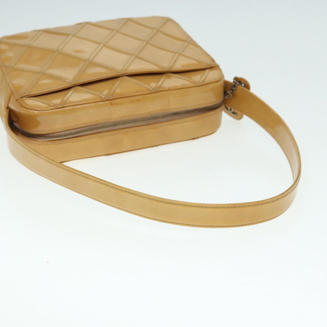 Chanel Bicolore Shoulder Bag Enamel Yellow Silver CC Auth yb674