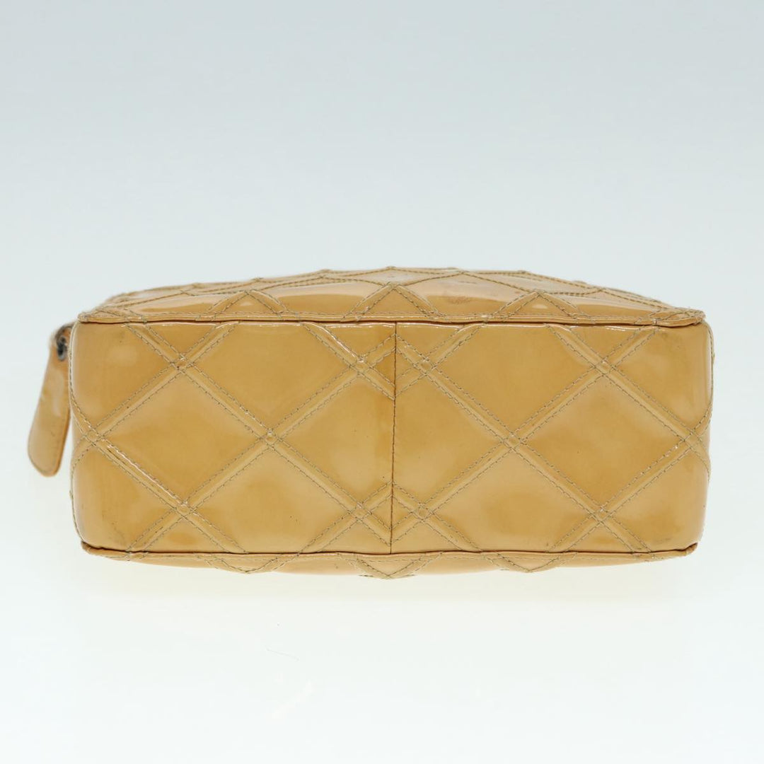 Chanel Bicolore Shoulder Bag Enamel Yellow Silver CC Auth yb674