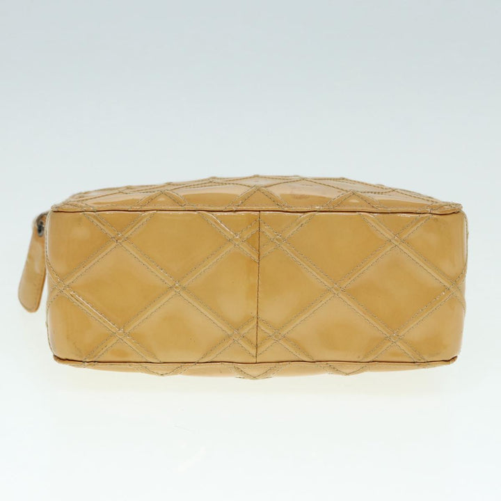 Chanel Bicolore Shoulder Bag Enamel Yellow Silver CC Auth yb674