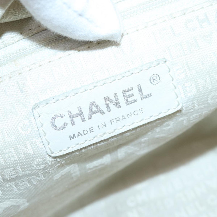 Top Quality Chanel Matelasse Hand Bag Leather Silver CC Auth yb675