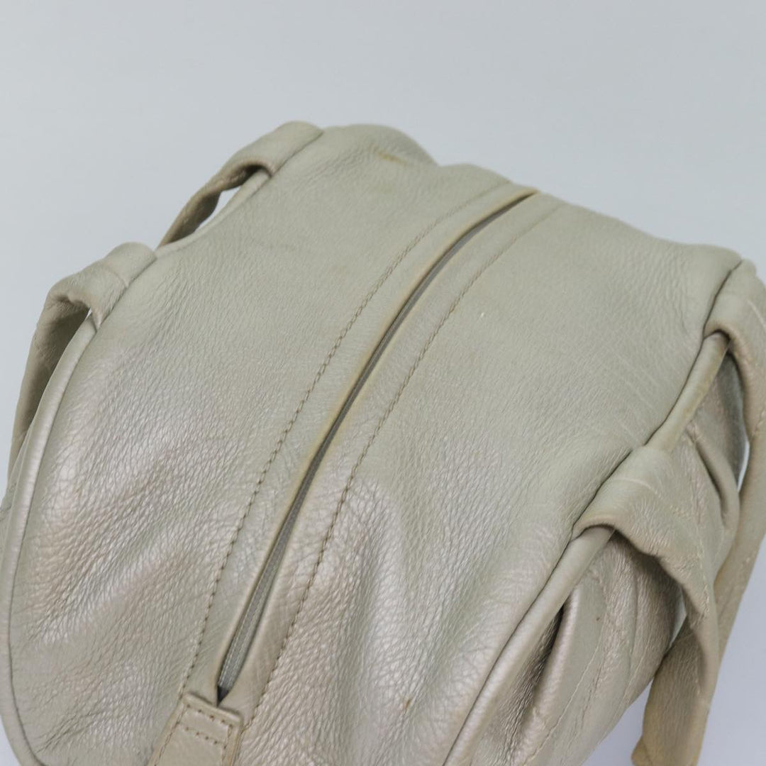 Top Quality Chanel Matelasse Hand Bag Leather Silver CC Auth yb675