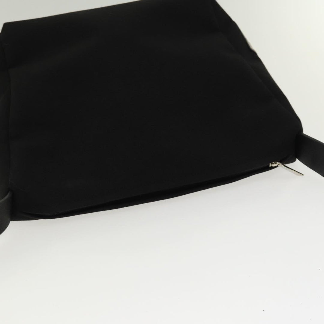 Chanel Sports Line Shoulder Bag Canvas Black Silver CC Auth yb682