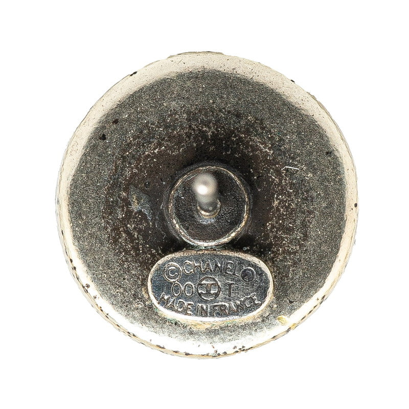 Top Quality Chanel Coco Mark Round Earrings Silver Metal