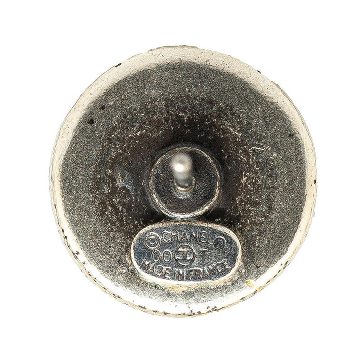 Top Quality Chanel Coco Mark Round Earrings Silver Metal