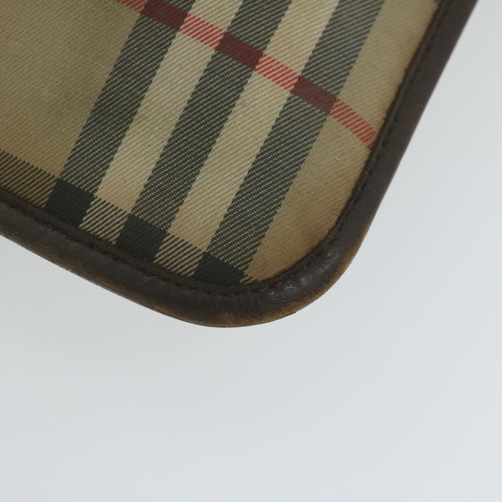 BURBERRYSs Nova Check Clutch Bag Nylon Beige Auth yk10018