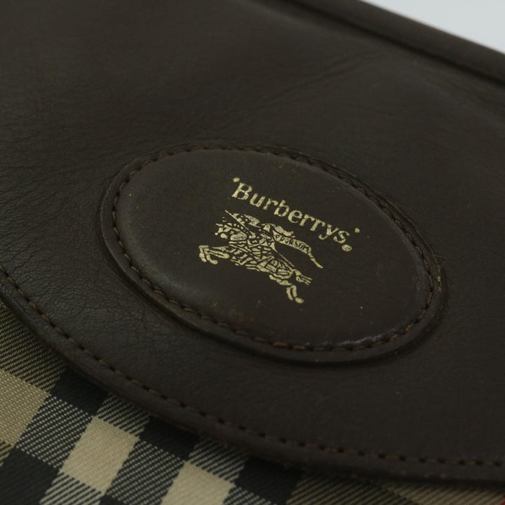BURBERRYSs Nova Check Clutch Bag Nylon Beige Auth yk10018