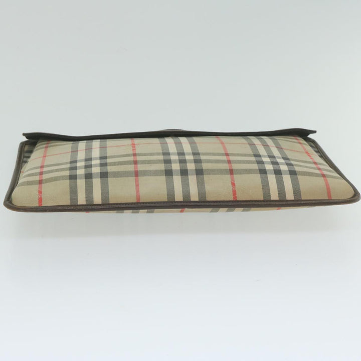 BURBERRYSs Nova Check Clutch Bag Nylon Beige Auth yk10018